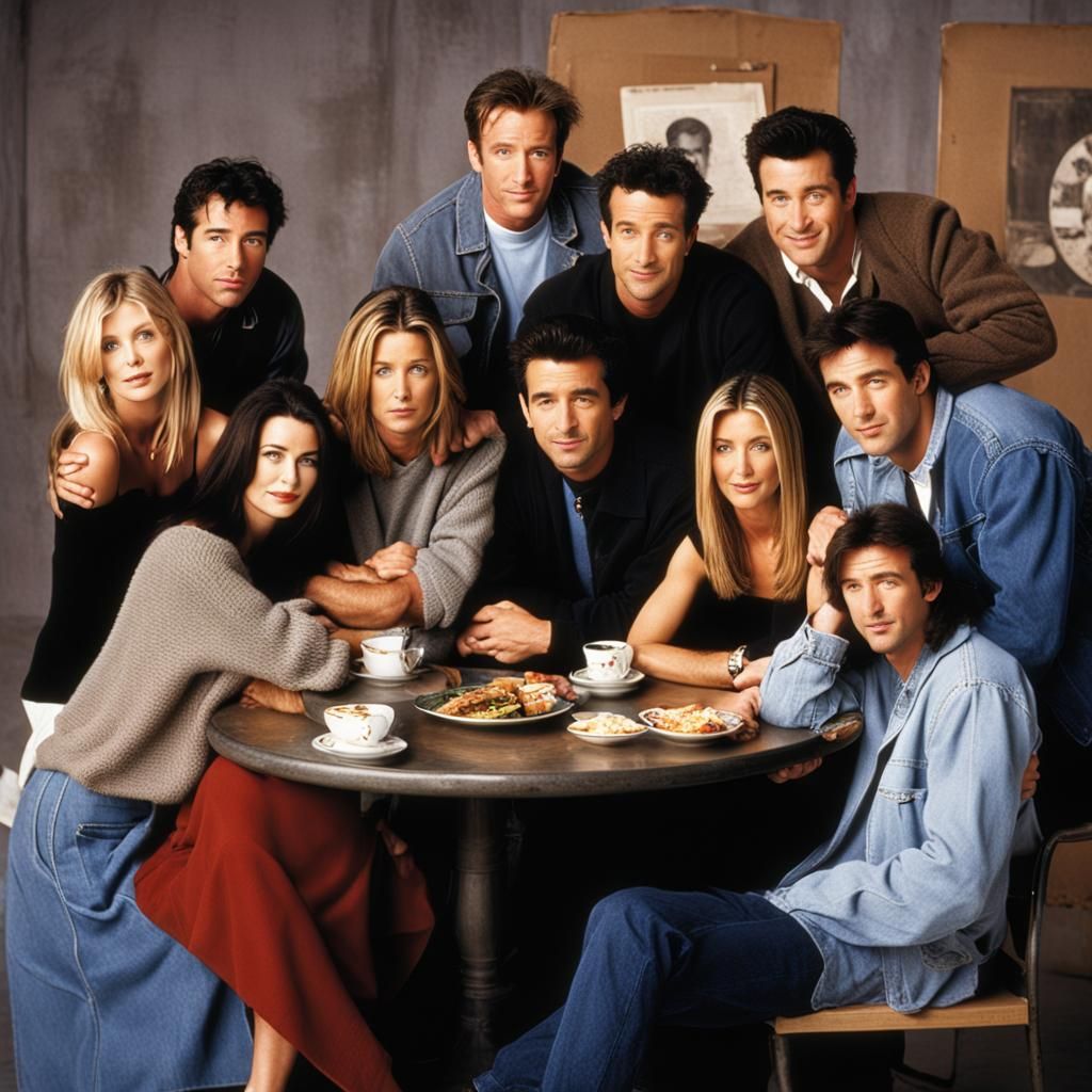 Friends Cast in Hyperrealistic Style