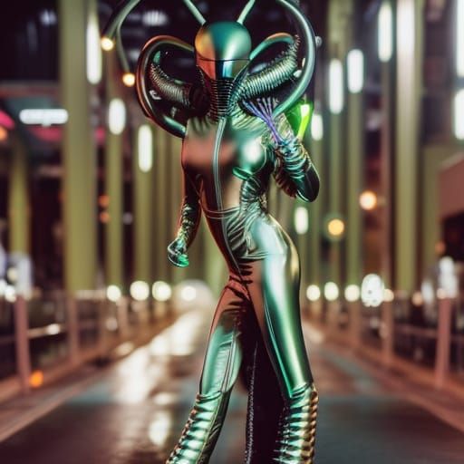 Xenomorph Cyberpunk Haute Couture Catwalk Fashion