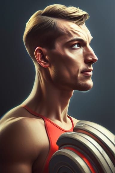 Hyperrealistic Portrait of a Male Triathlete