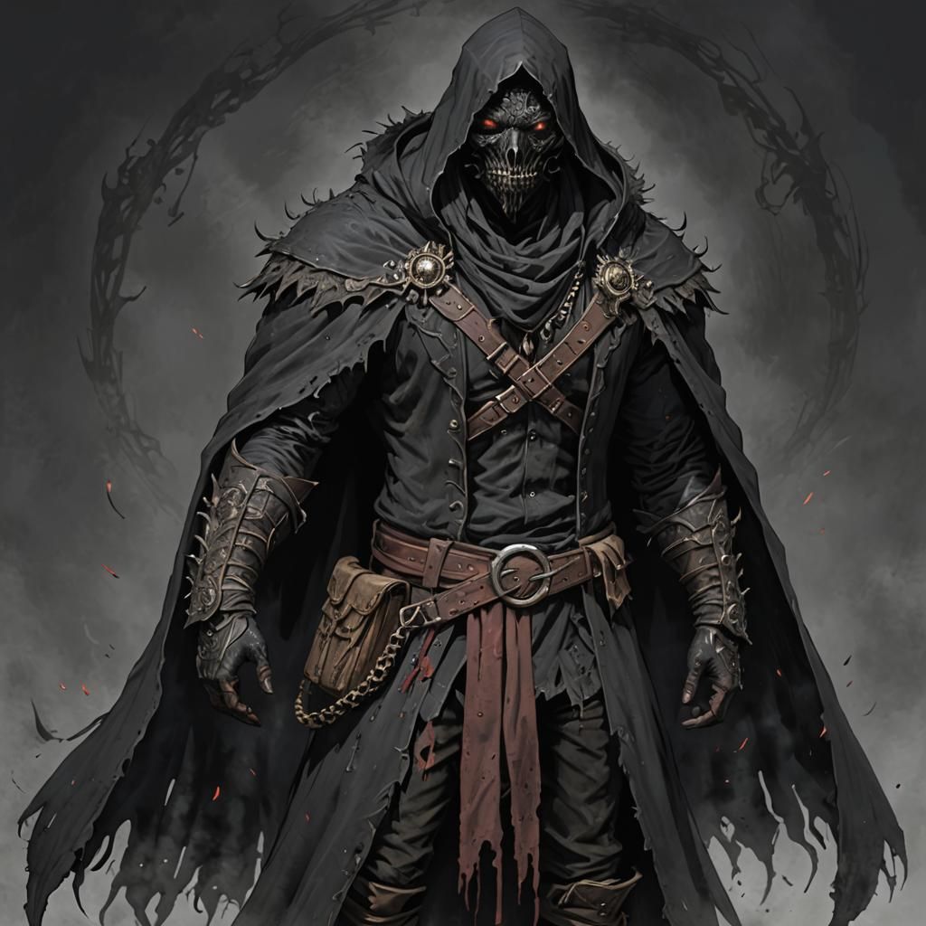 Fantasy Witch Doctor in Dark Bloodborne Style