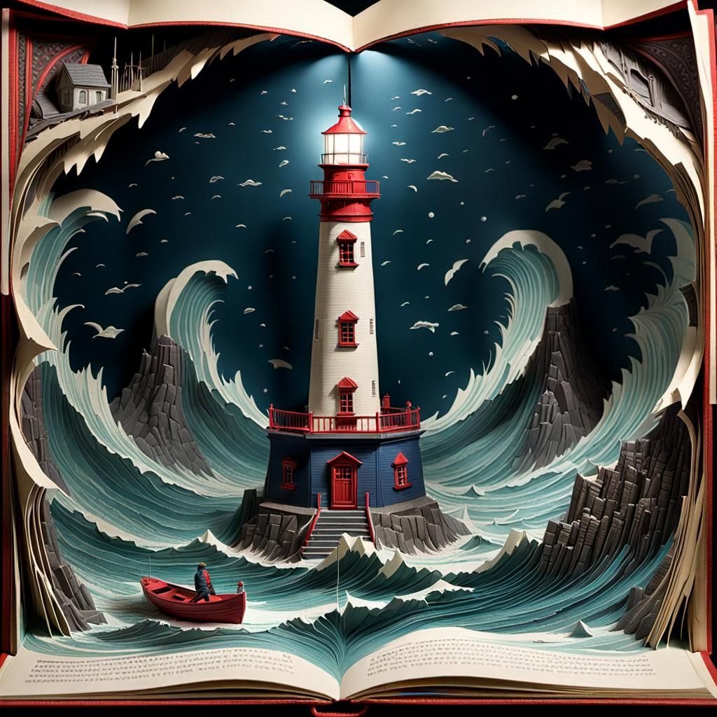Pop-up lighthouse book