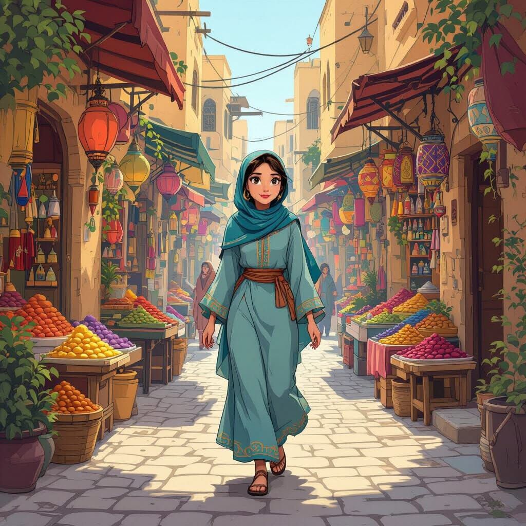 Amina Walks Baghdad Streets in Disney Style