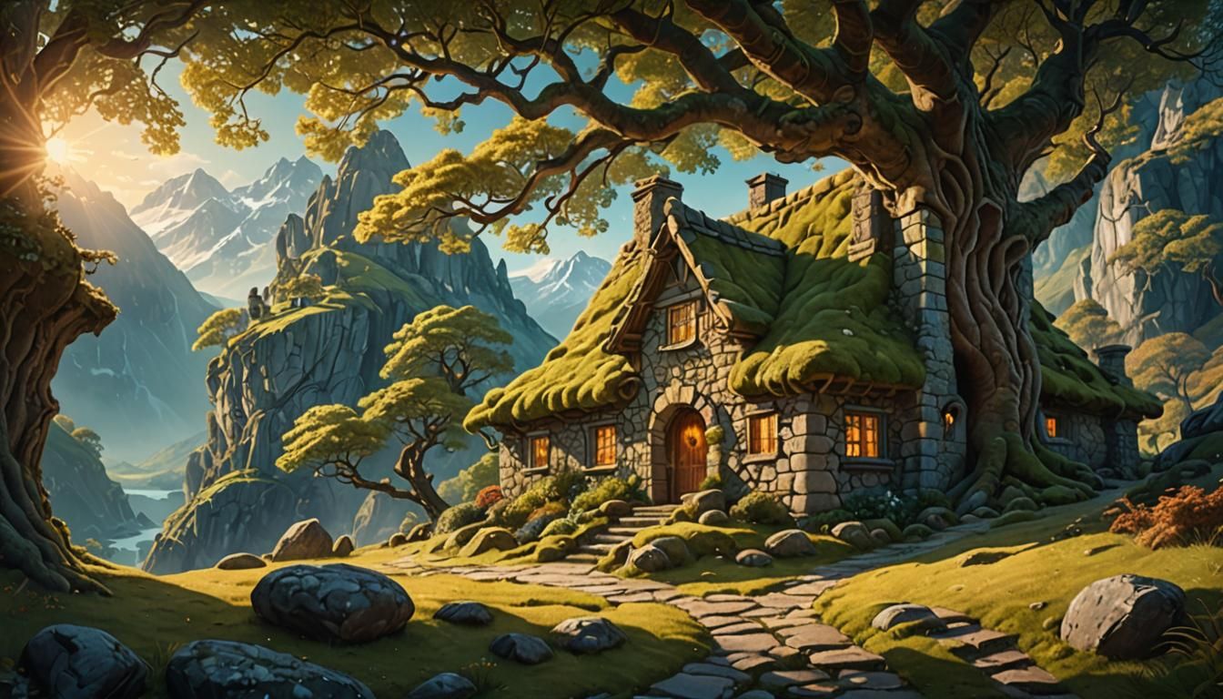 Charming Stone Cottage in Mountain Landscape