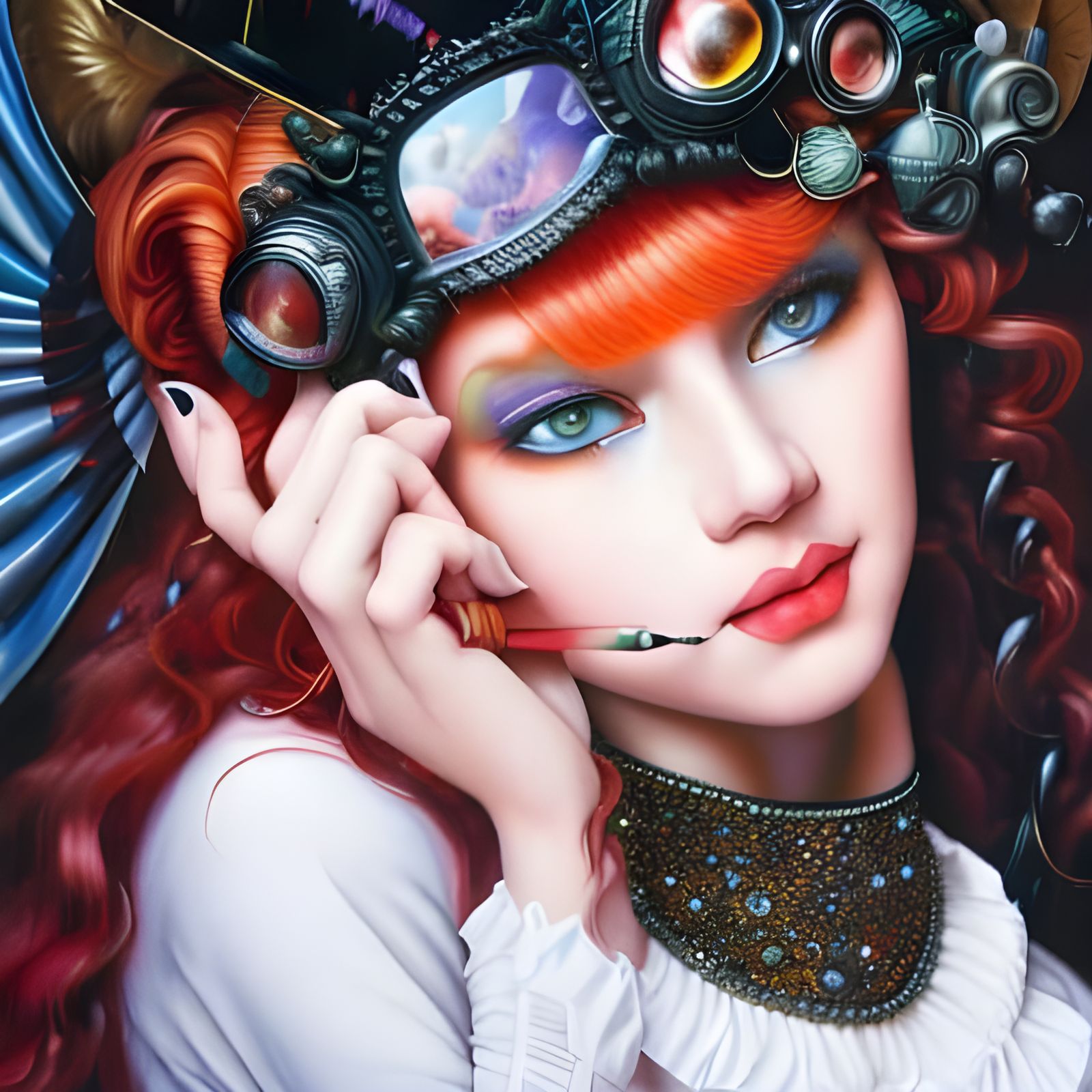 Teen Girl at Disco Party in Hyperrealistic Style