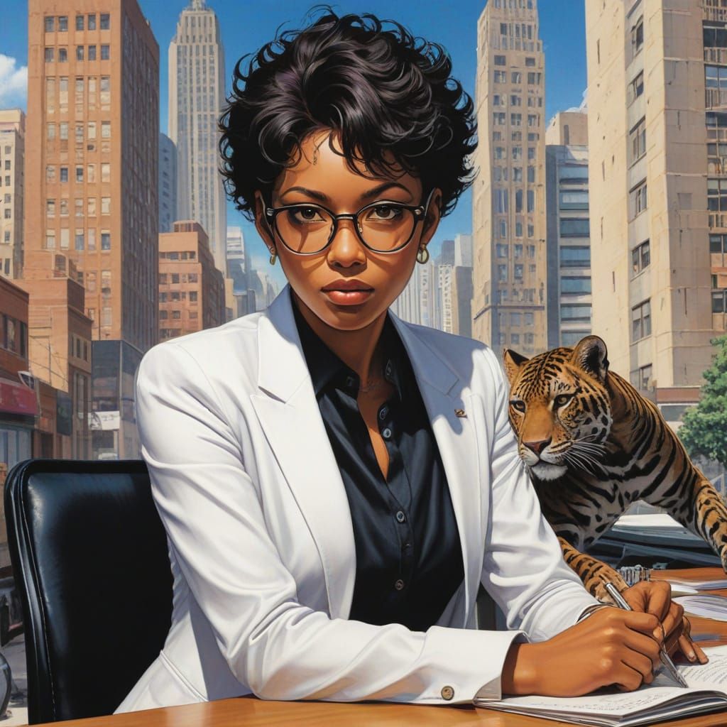 Anime-Inspired Businesswoman Radiates Power and Sophisticati...