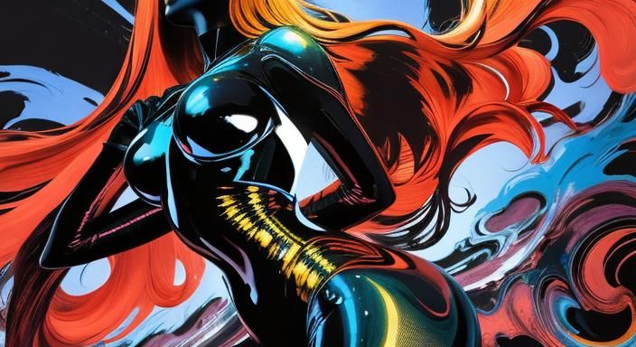 Superhuman in Indigo-Black: Cinematic Digital Art