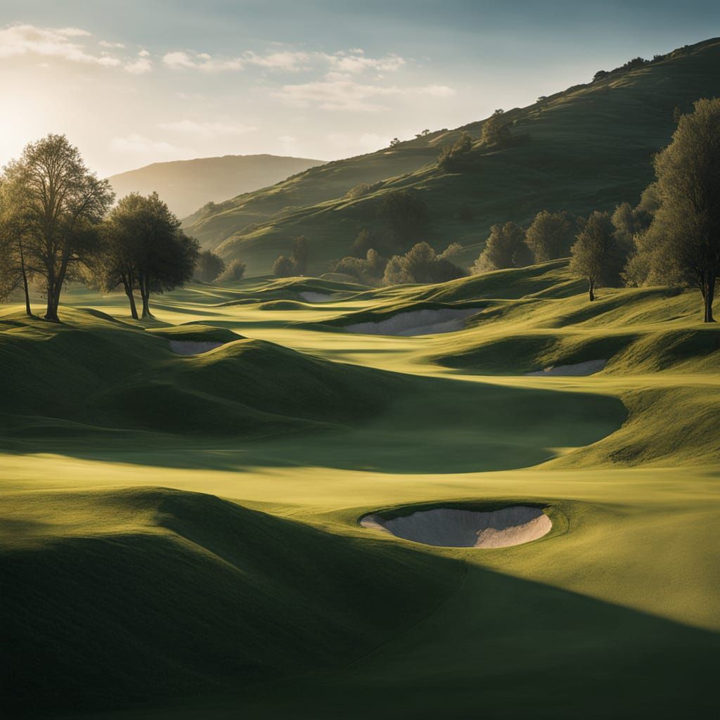 Epic Golf Course Landscape in Cinematic Film Style