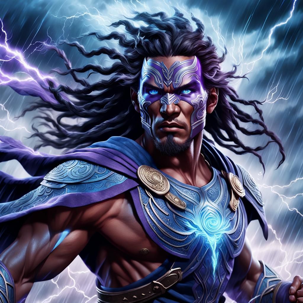 Kemosabe Leaps Through Stormy Sky: Fantasy Digital Art