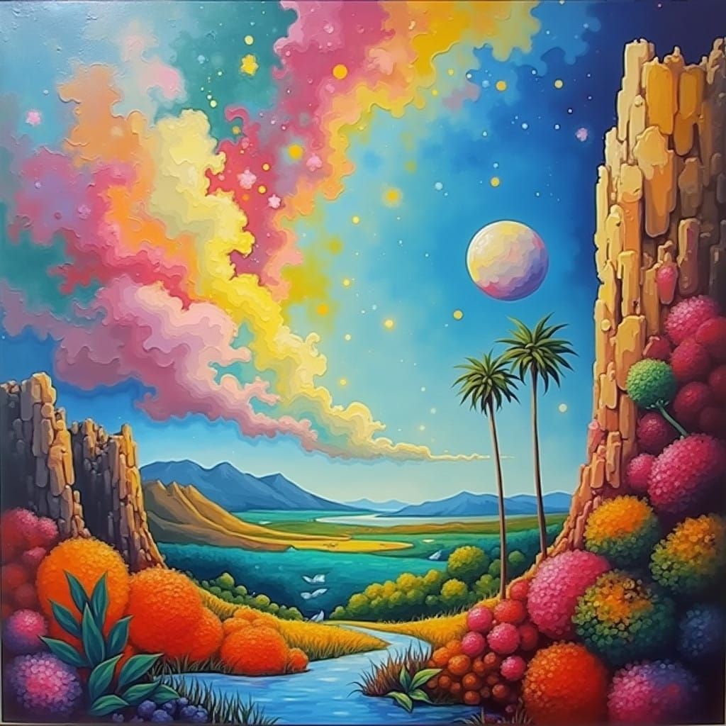 Neo-Expressionist Oil Painting with Impasto Textures