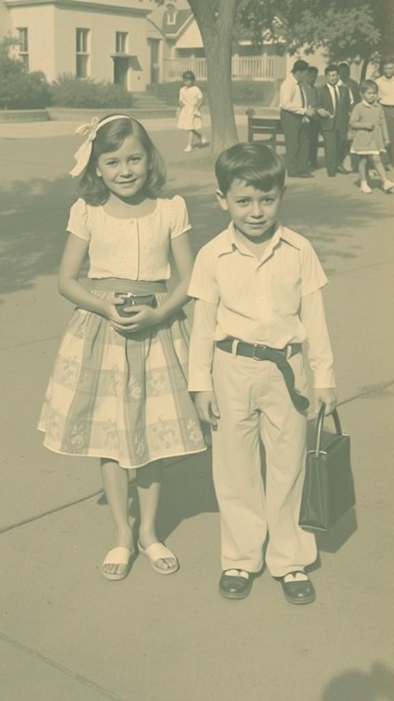 Mischievous Children in Retro Americana Style