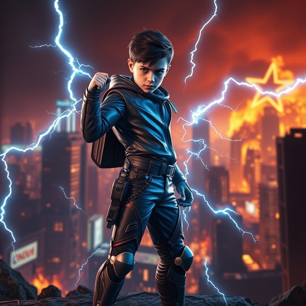 Spectral Warrior in Futuristic Armor