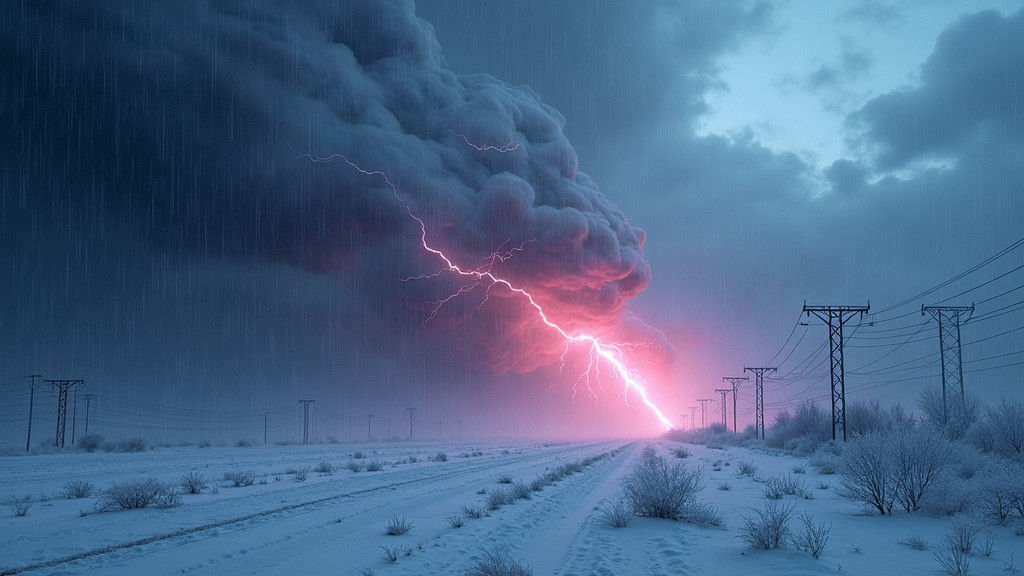 Synthwave Tornado During a Snowstorm
