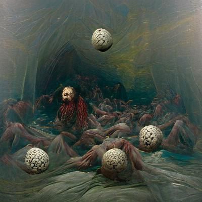 Horrific Spheres in Gustave Doré Style