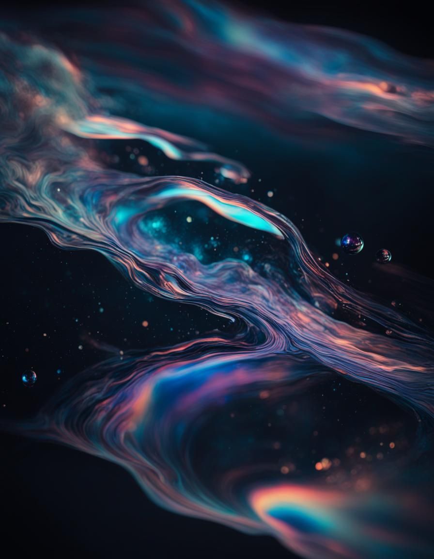 Enchanted Cosmic Lights Reflecting in Midnight Water