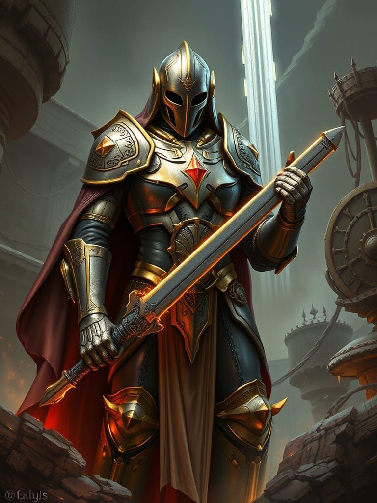 Warforged Robot in Art Nouveau Style