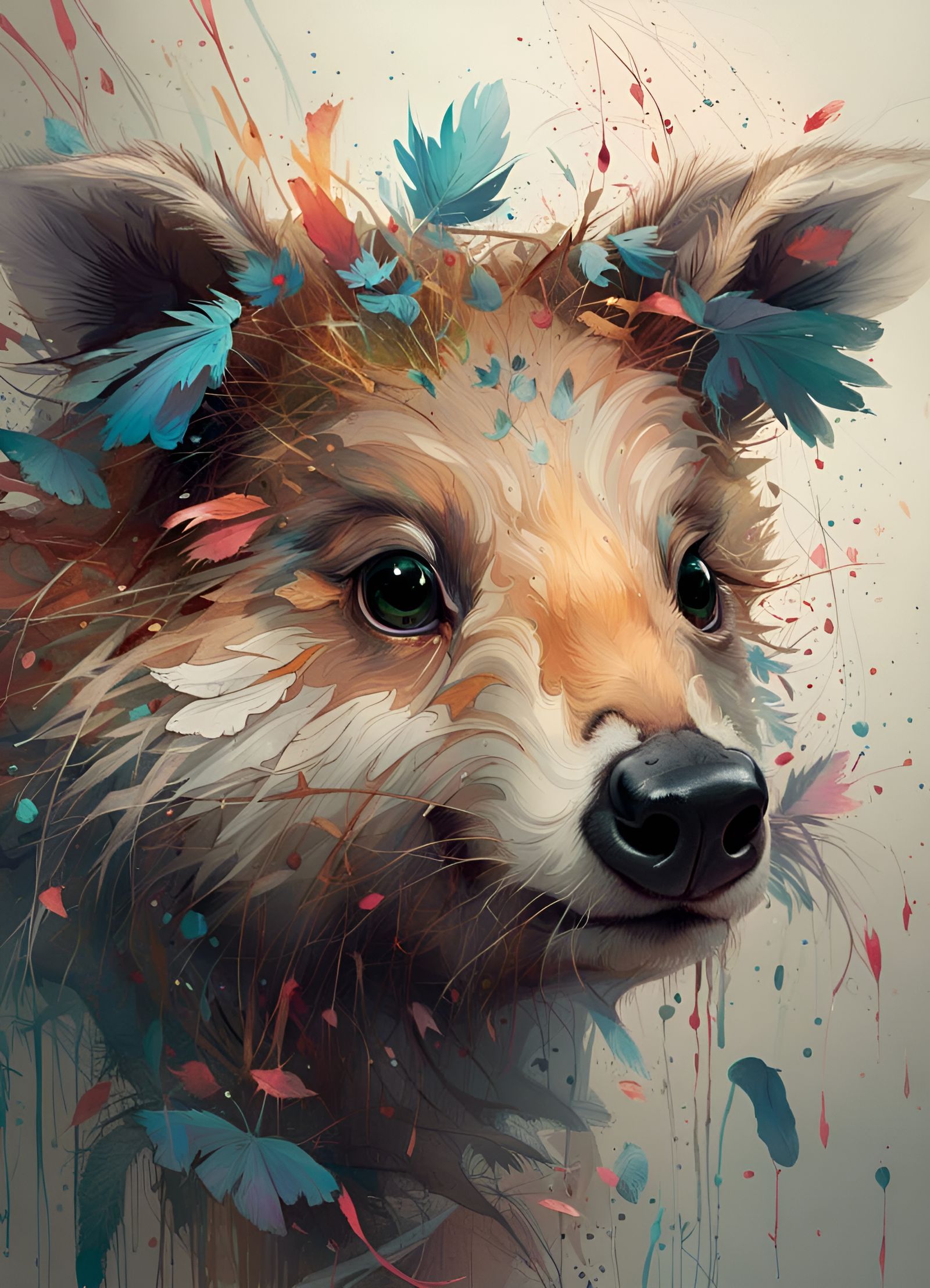 Adorable Animal Portrait in Digital Art Style