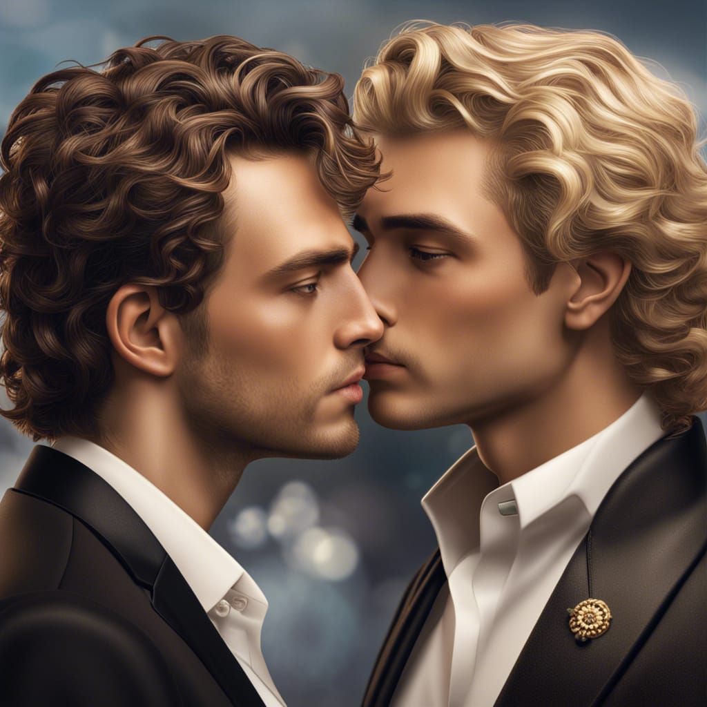 Two prince's kissing