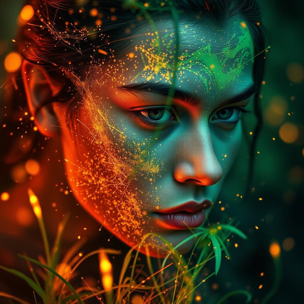 Hyperrealistic Spring Conflagration: Detailed Splash Art