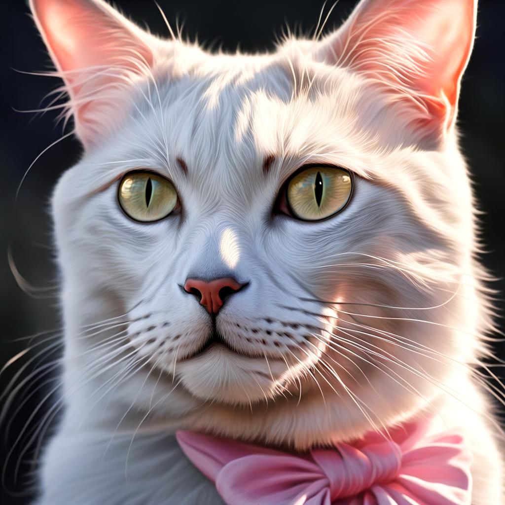 Ultra realistic photo portrait of a cat purring, calming and relaxing energy, soft, smooth fur, expressive eyes, detaile...