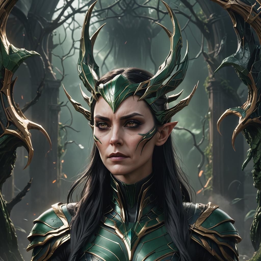 Hela Portrait: Detailed Fantasy Concept Art