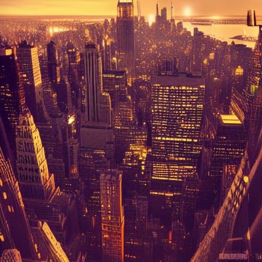 New York City at Night: Digital Matte Painting