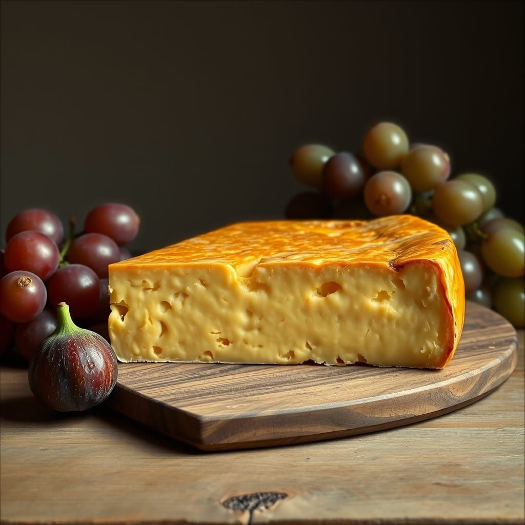 Golden Cheese Still Life in Warm, Inviting Tones