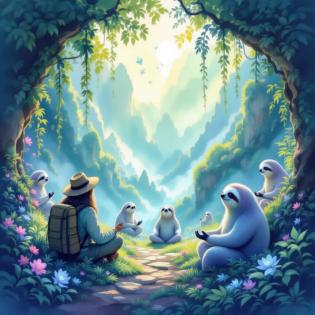 Bioluminescent Sloths Practice Yoga in Hidden Valley