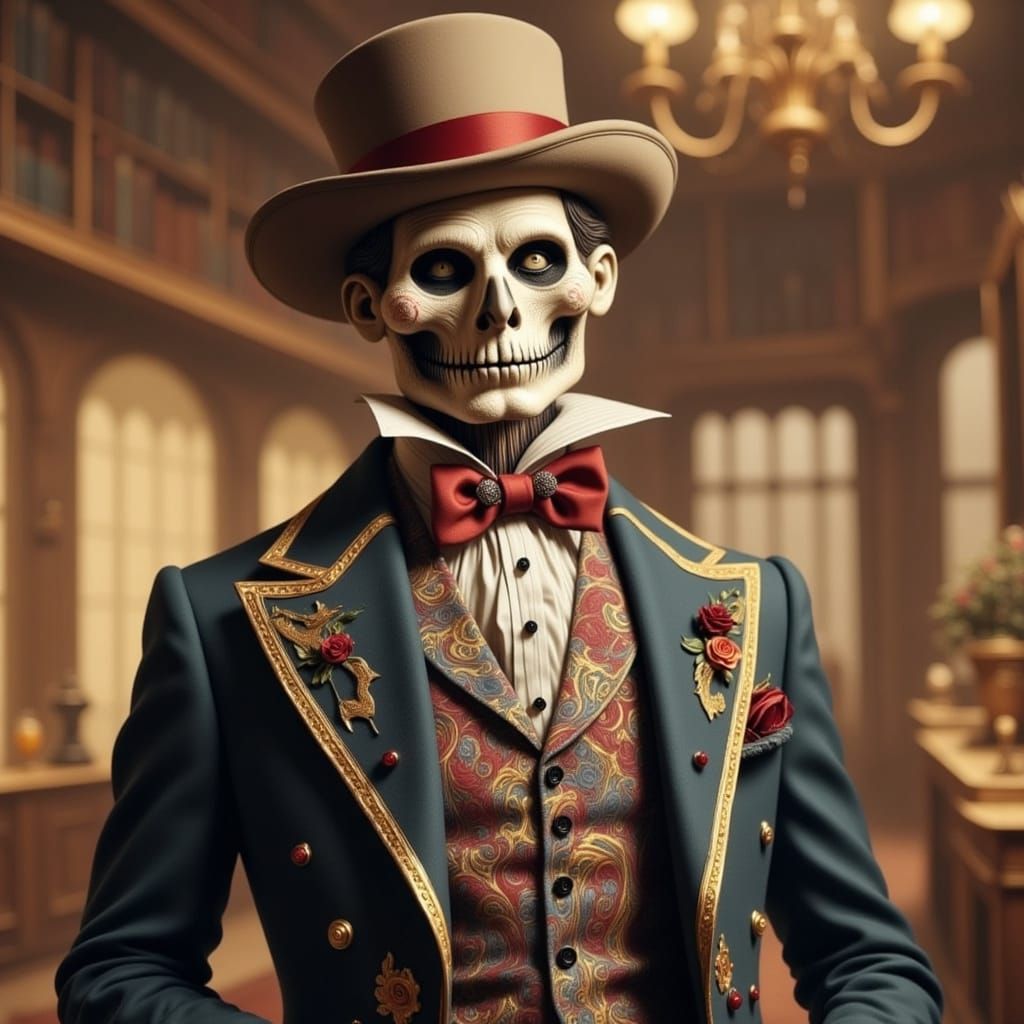 Elegant Scarecrow in Victorian Nightmare Style