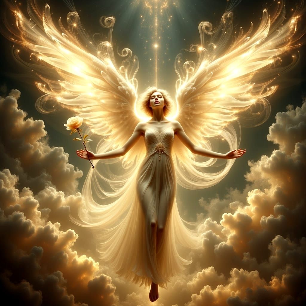 Celestial Being Descends in Radiant Glory