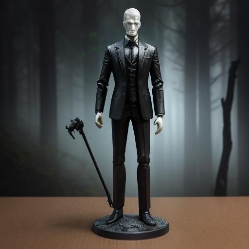 Slender Man Bobblehead Figure in Eerie Forest Setting