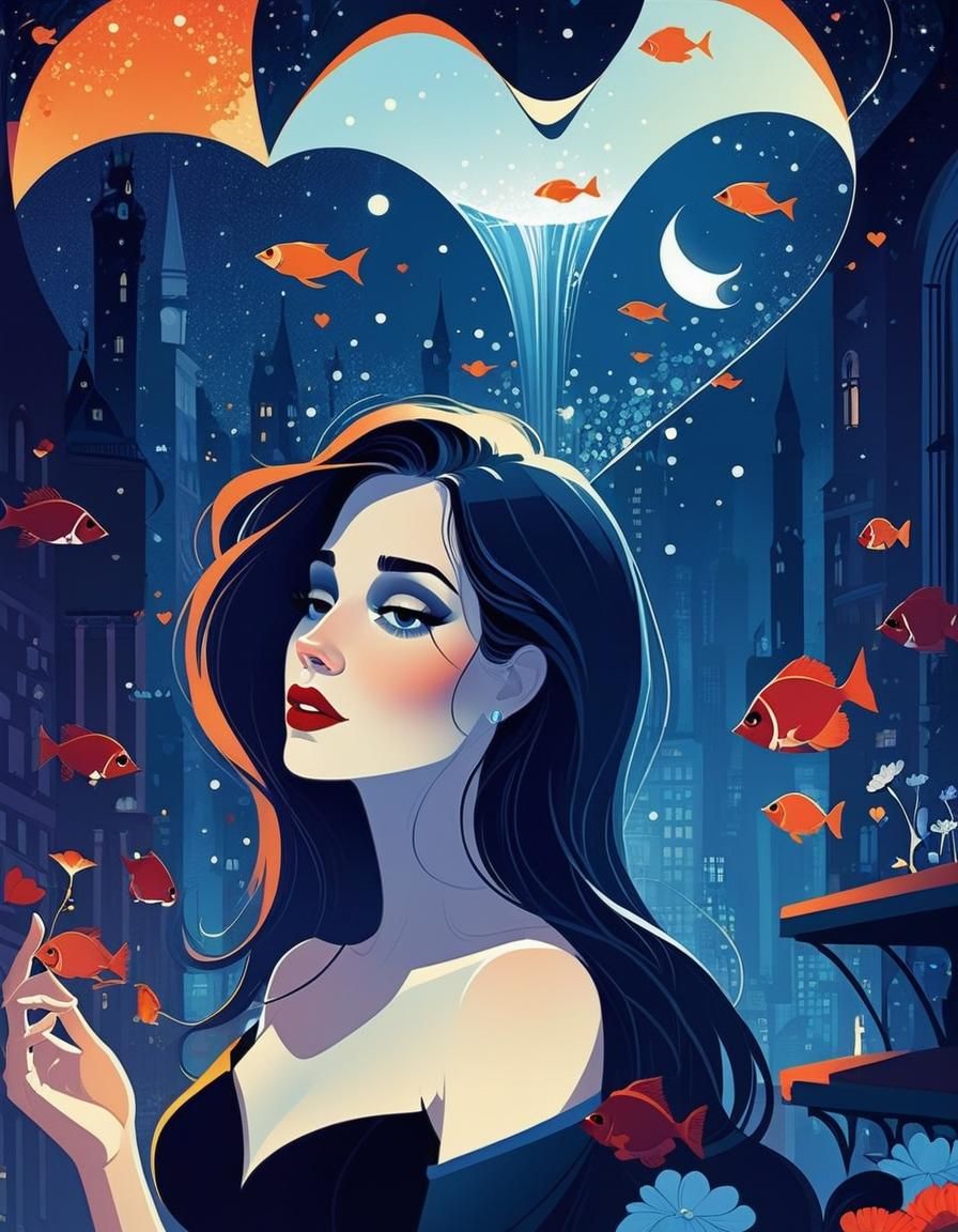 Woman's Love: Digital Illustration in Stylized Style