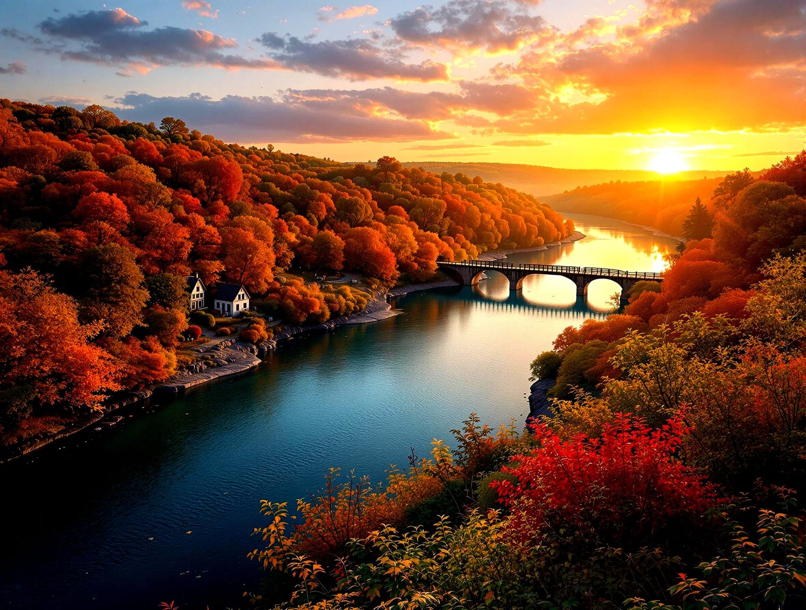 Maine Panorama at Golden Hour