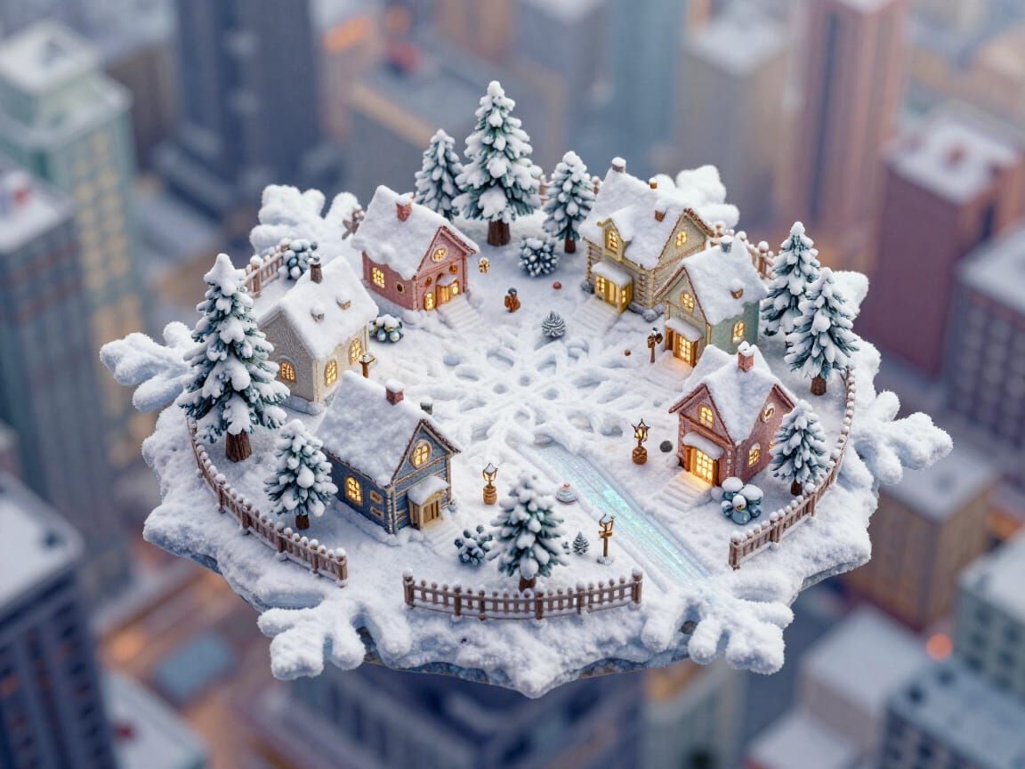 Magical Winter Village on Snowflake