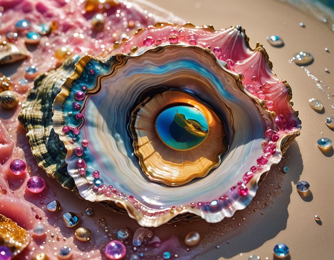 Oyster Shell Reveals Coral Reef Dreamscape