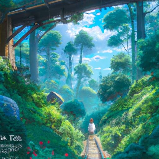 Anime Key Visual Inspired by Ghibli and Shinkai