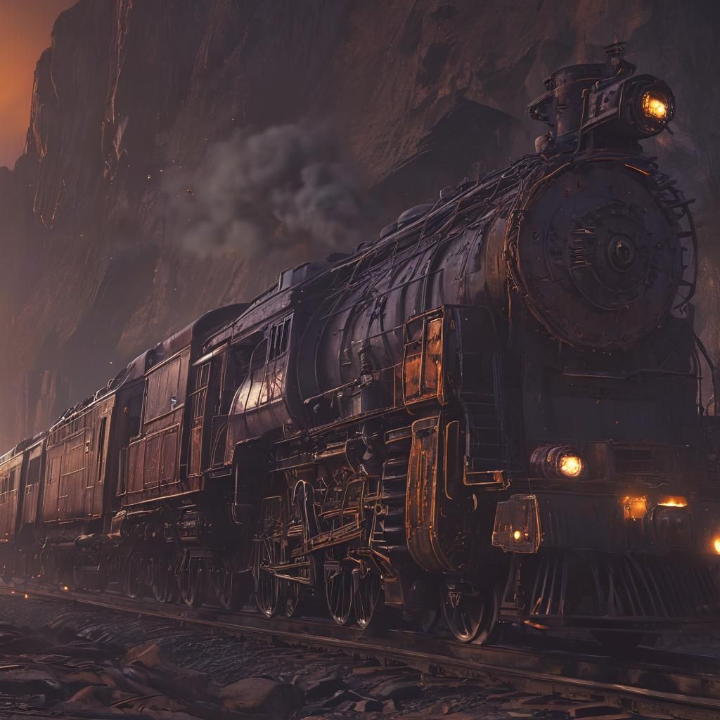 Fantastical Train Erupts from Darkness: Concept Art