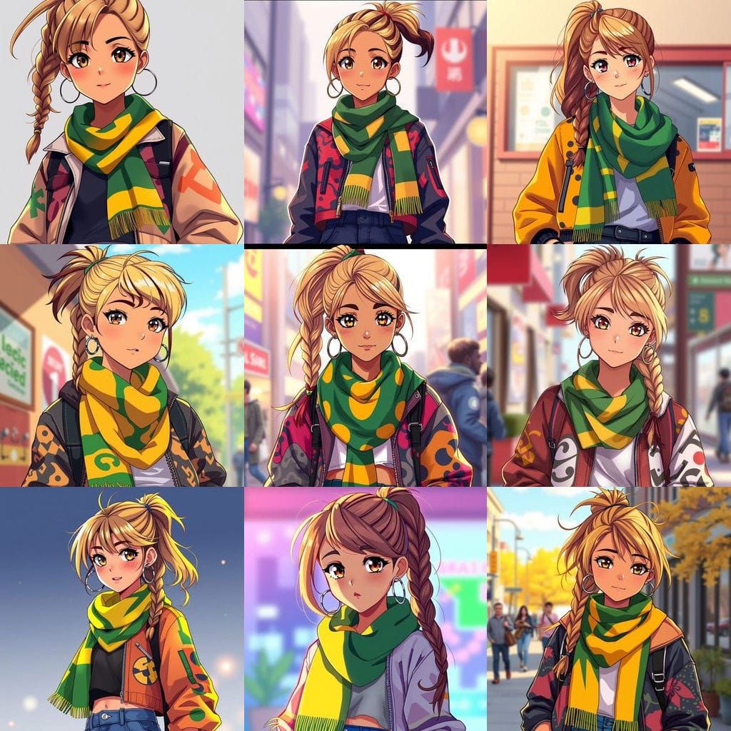 Anime-Inspired Teen Girl with Vibrant Style and Mixed Herita...