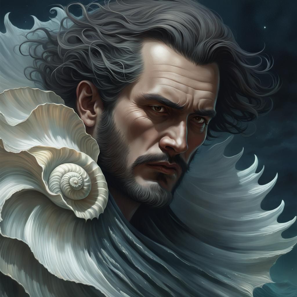 Man Turns to Seashell: Macabre Concept Art