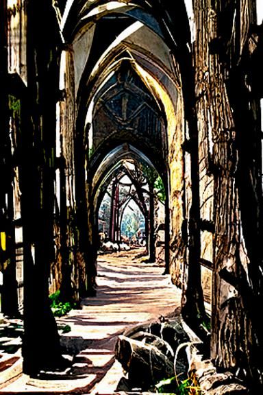 Mystical Forest Archway Inspired by Gothic Cathedral