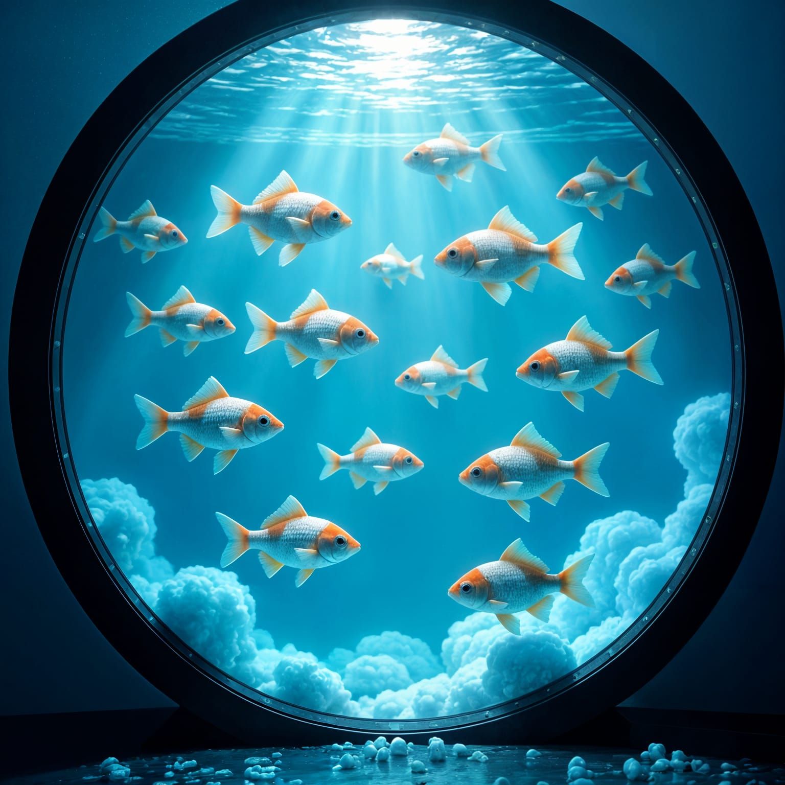 Pearl Fish in a Luminescent Fishbowl