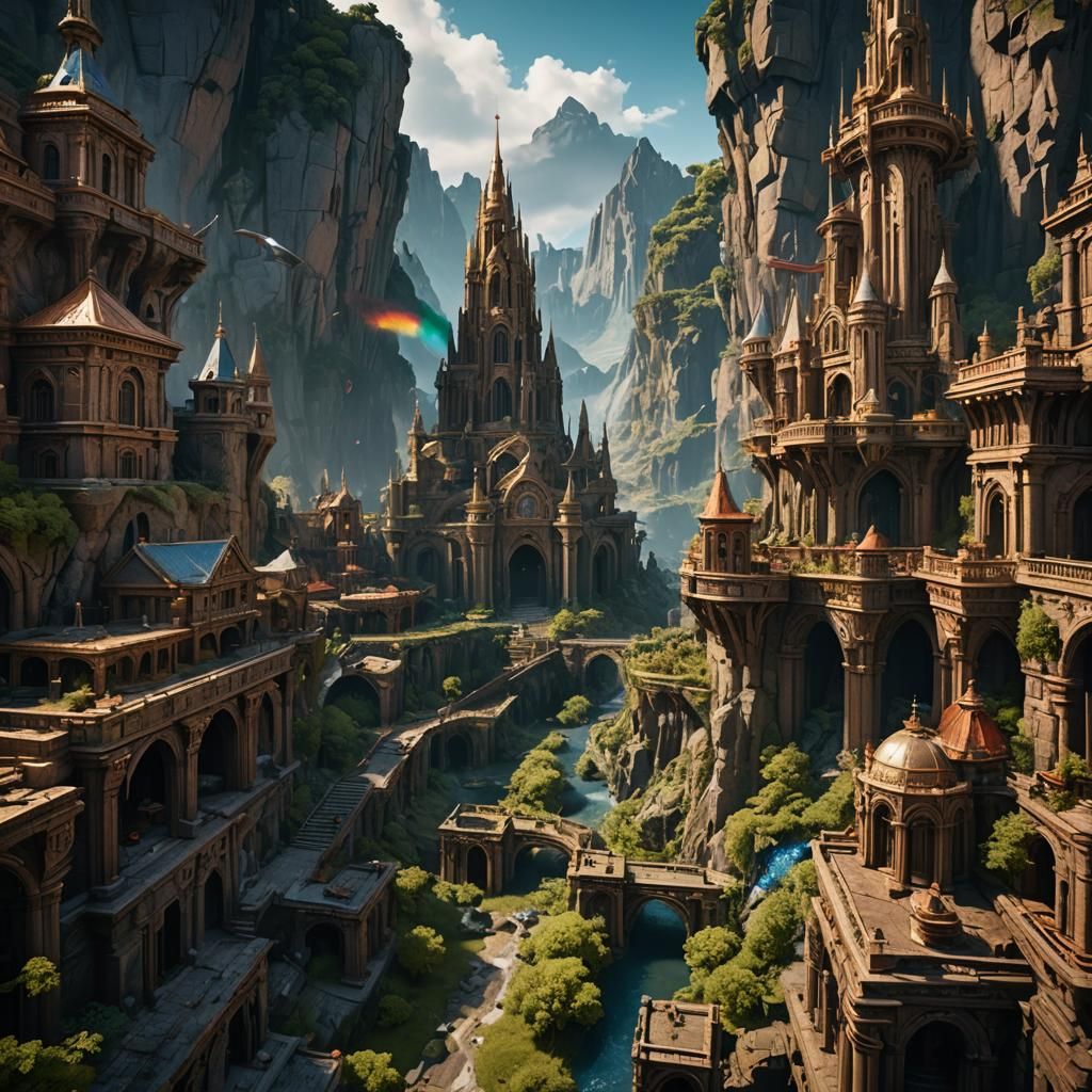 Fantastical American Landscape in Detailed Matte Painting