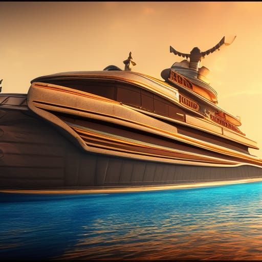 Cruise Boat in the Caribbean: Detailed Matte Painting