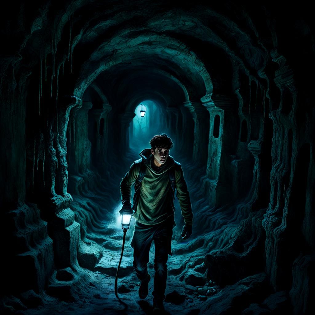 Eerie Catacombs: Dark Fantasy Exploration in Alcohol Ink Sty...