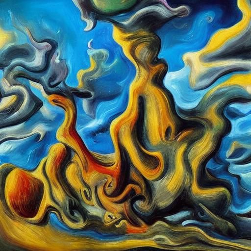 Dali-esque Triceratops in Dreamlike Landscape