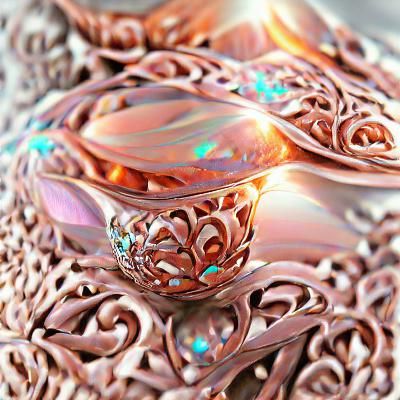 Diamond Encrusted Rose Gold Filigree in Metallic Style