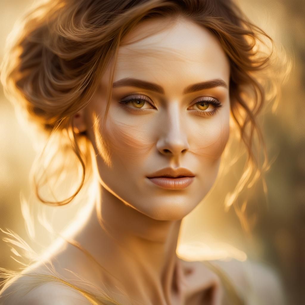 Ethereal Woman's Portrait in Romantic Impressionism