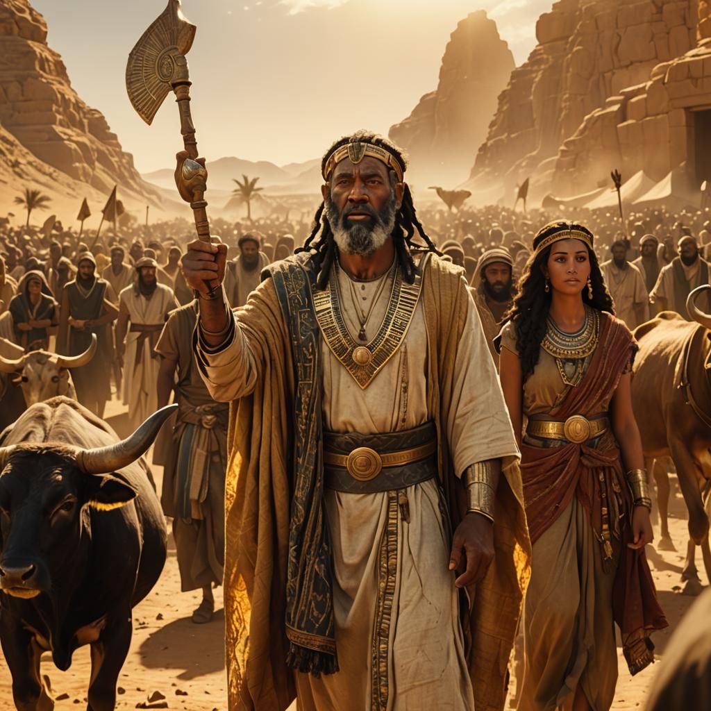 Moses Leads Hebrews from Egypt: Cinematic Biblical Scene