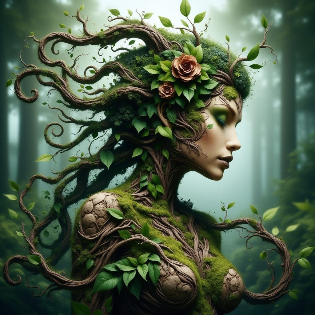 Majestic Female Treant in Verdant Glory