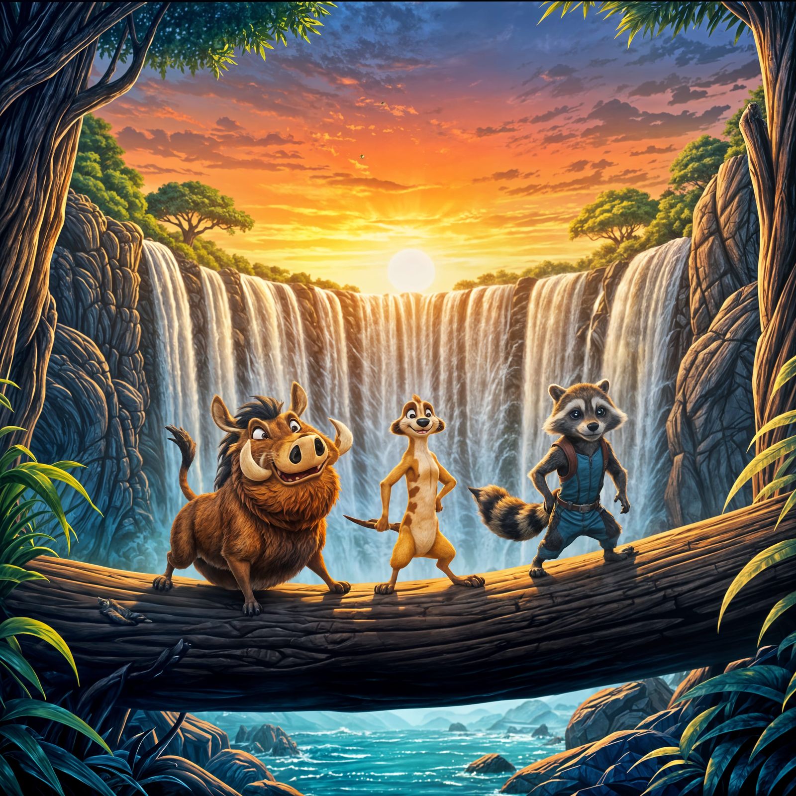 Lion King Tribute with Raccoon in Pixar Style