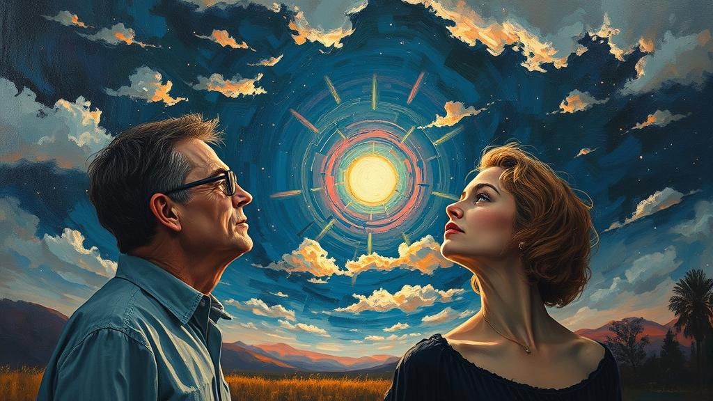 Surreal Dreamscape Impasto Painting with Sun